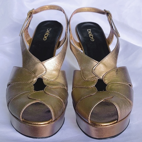 Bebe Metallic Heels - Picture 4 of 8
